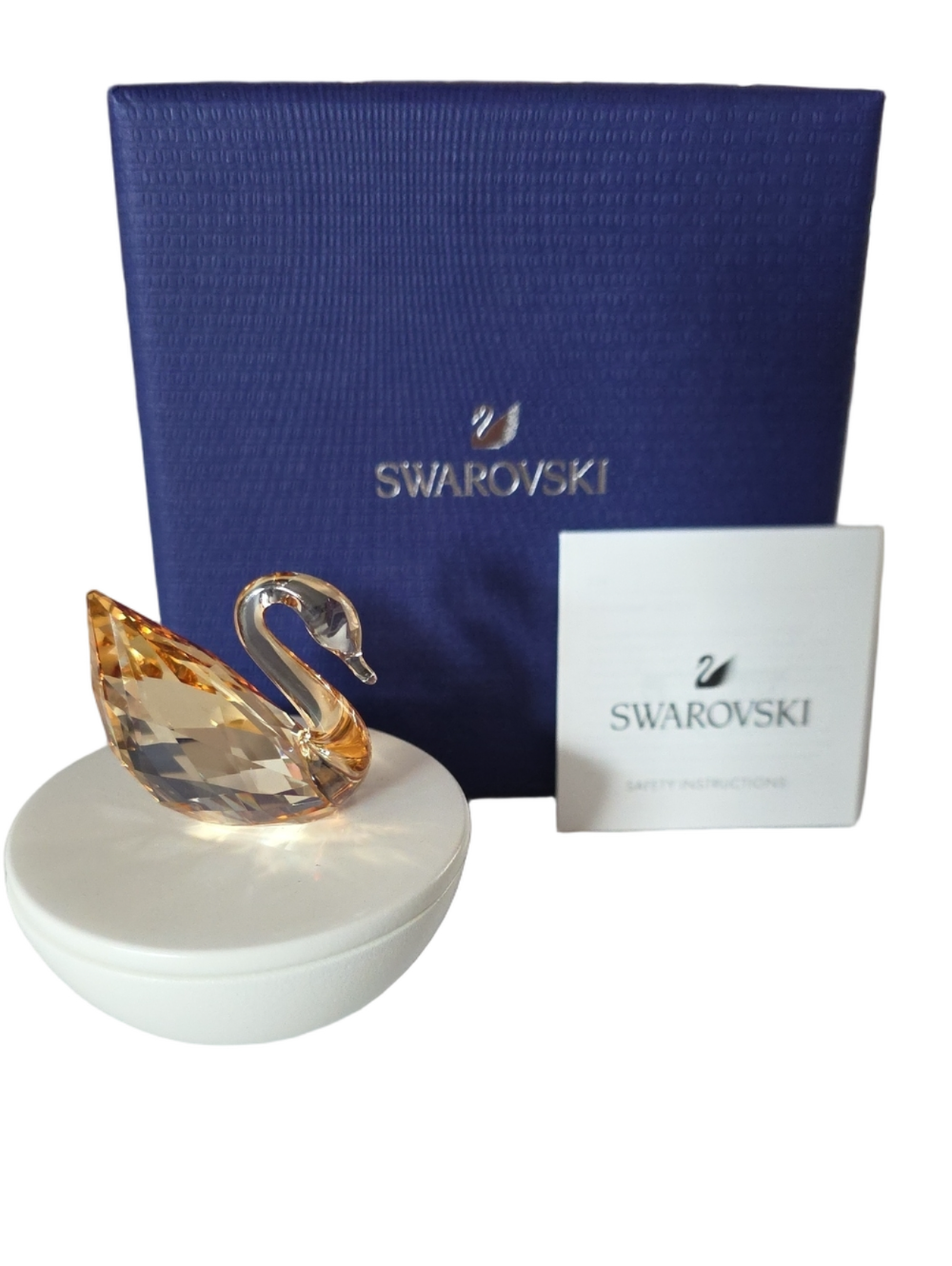 Swarovski Exclusive Keepsake Decorative Box Golden Swan Trinket Dish 5698251